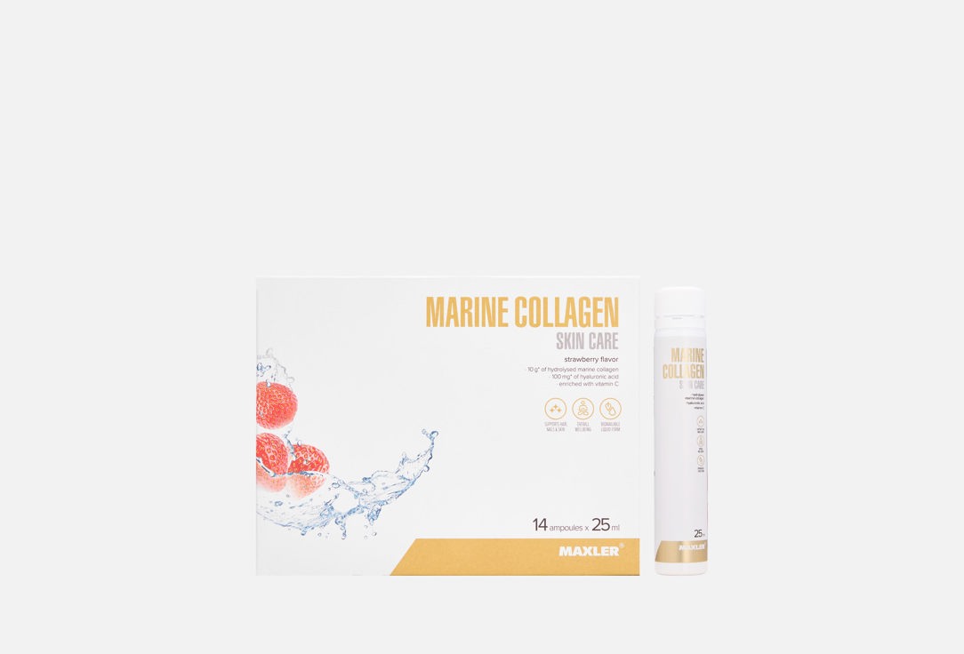 Marine Collagen Skincare со вкусом клубники в шотах 14 шт