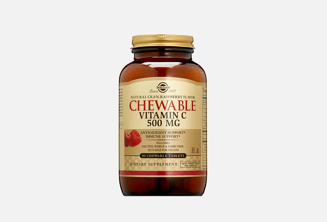 Vitamin C 500 мг со вкусом малины в жевательных таблетках 90 шт