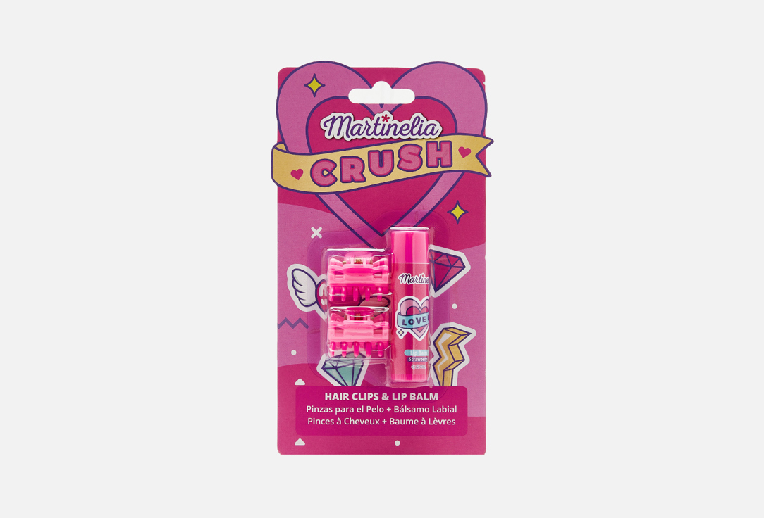 Crush Hair Clips & Lip Balm Strawberry 3 шт