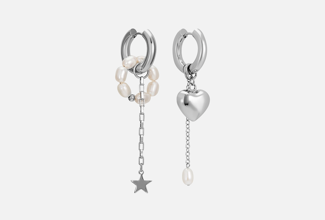 Hematite, pearl and heart 2 шт