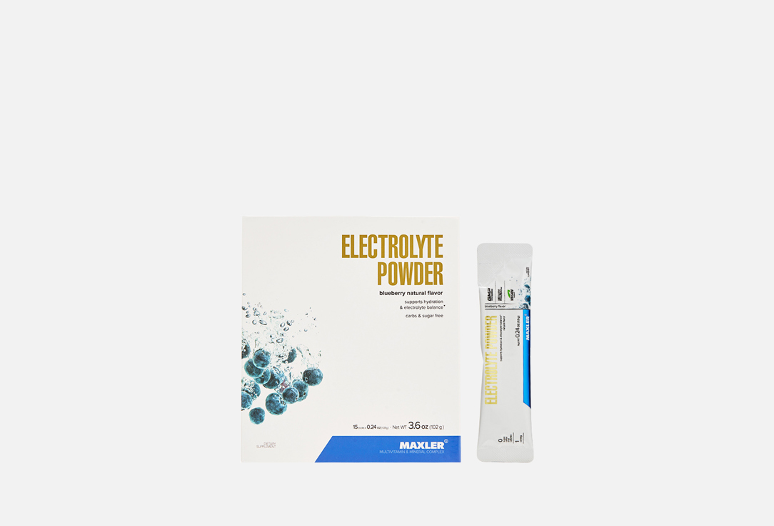 Electrolyte Powder, Кальций, Магний, Черника, в саше 15 шт