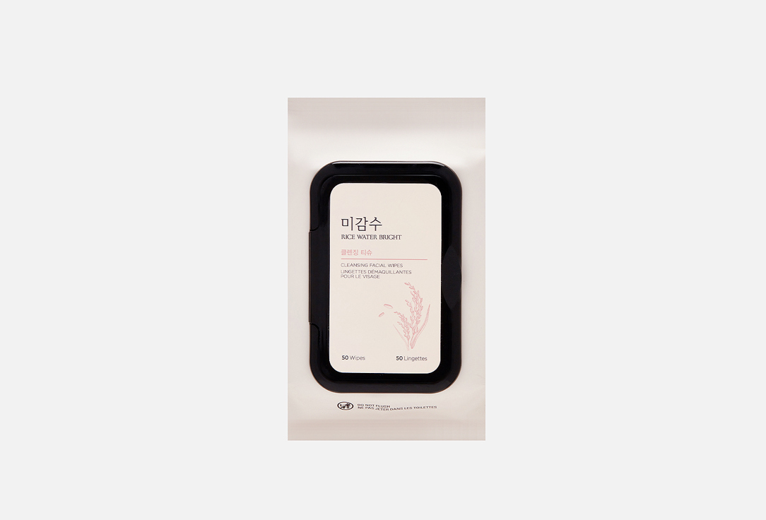 Rice water bright cleansing facial wipes 50 шт
