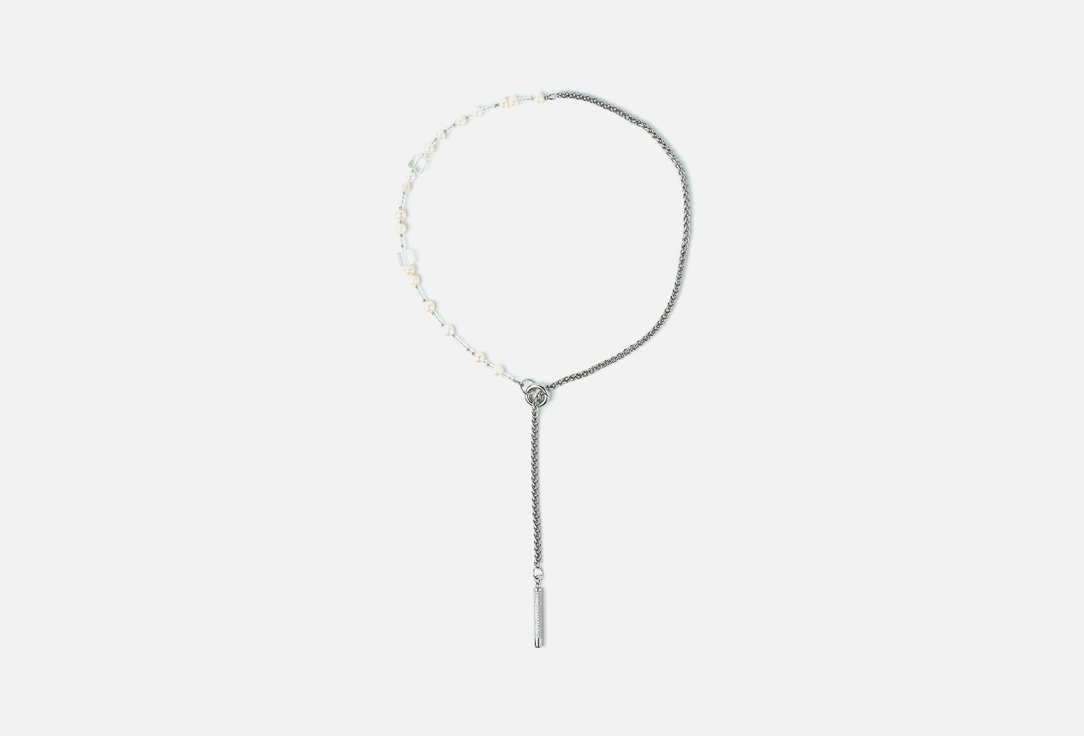 Necklace tie made of pearls and chains is original 1 шт
