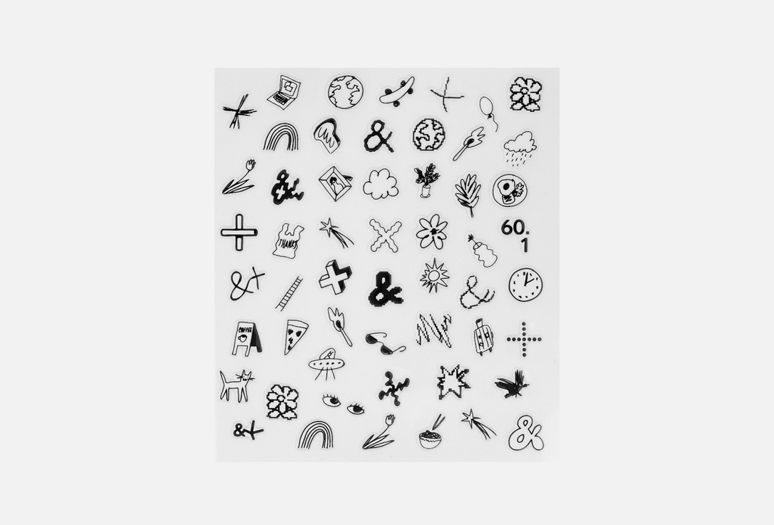 Nail stickers 60.1 black 1 шт