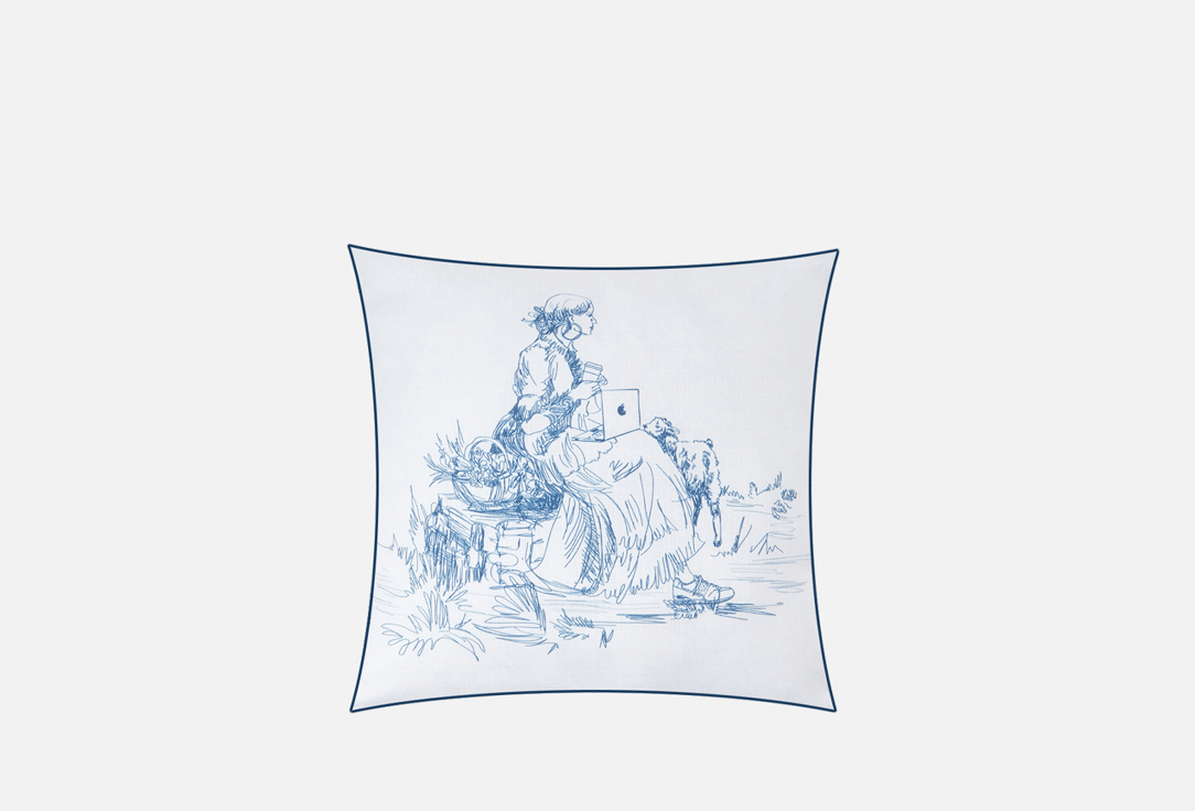 Klassika, white, blue, 40×40 1 шт