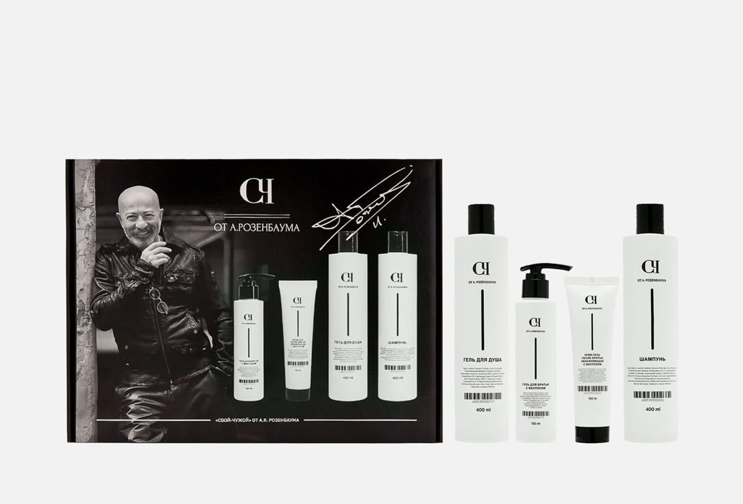 Shower gel + Shampoo + Shaving gel + Aftershave cream gel 4 шт