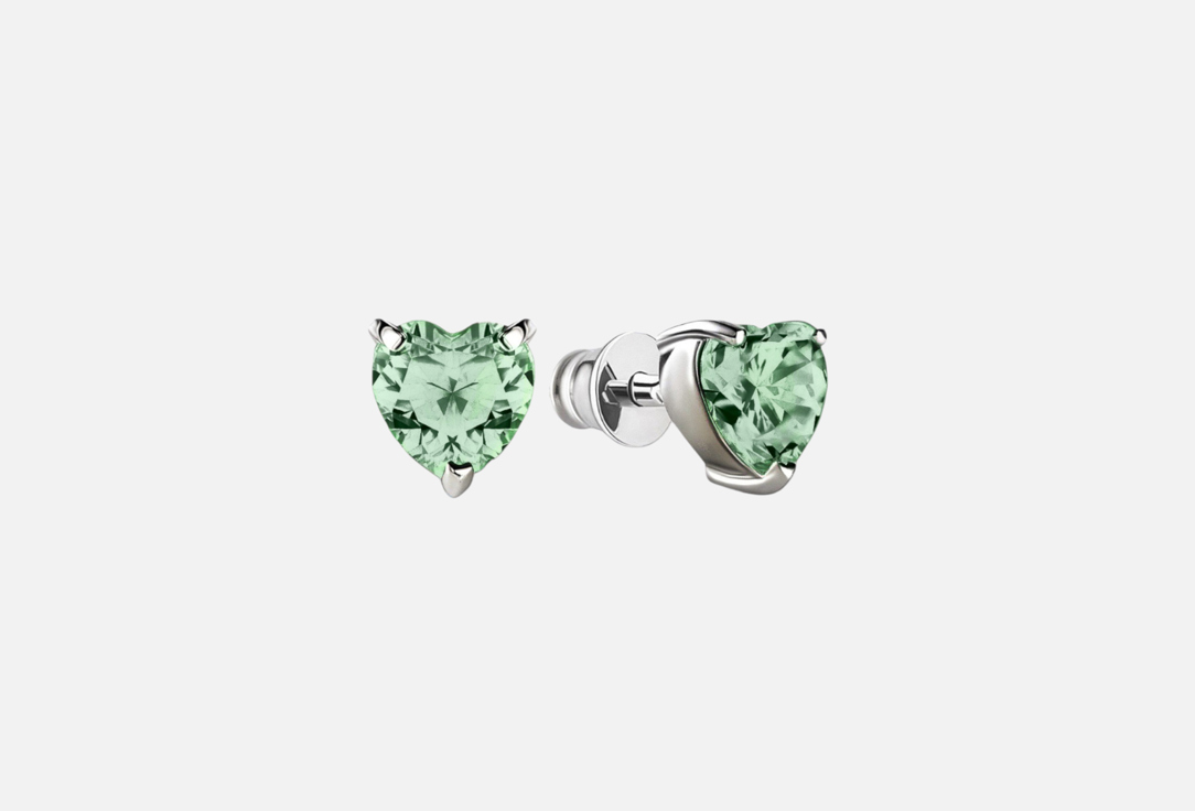 Heart with green amethyst 2 шт