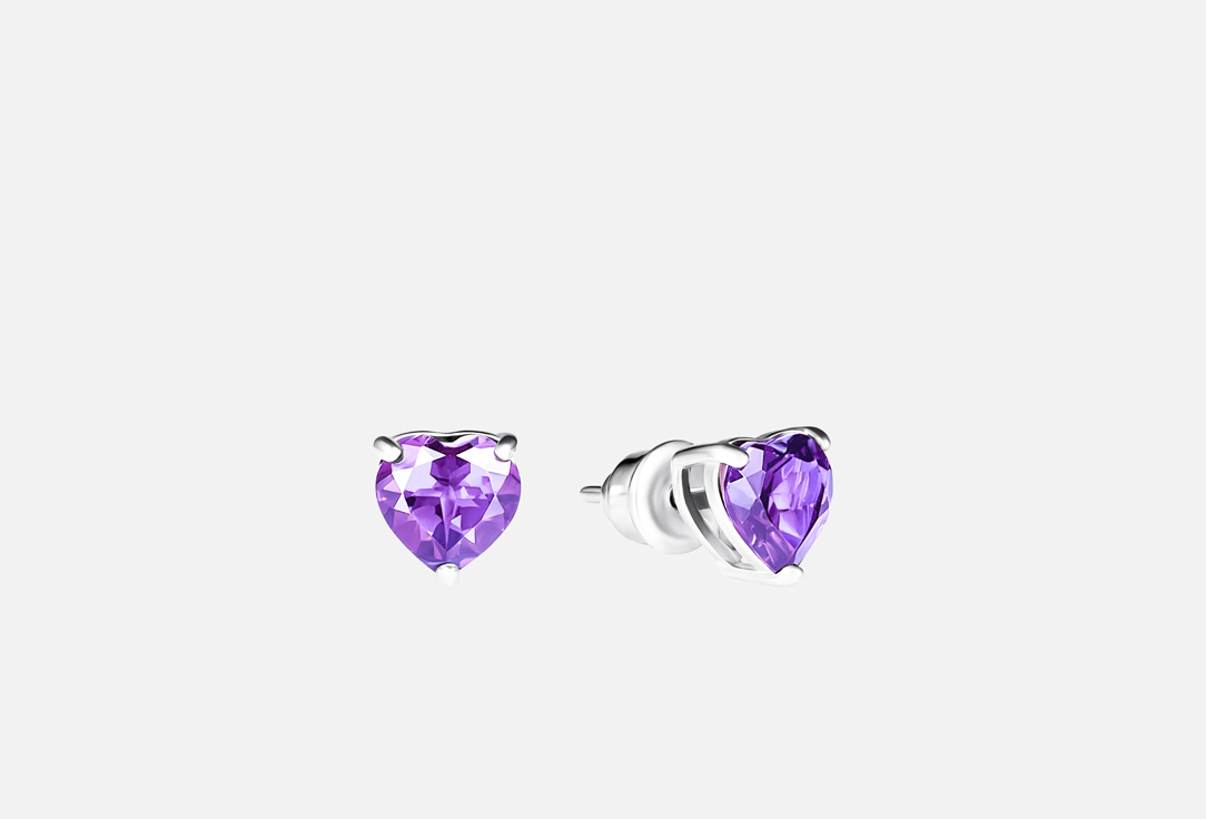 Heart with amethyst 2 шт
