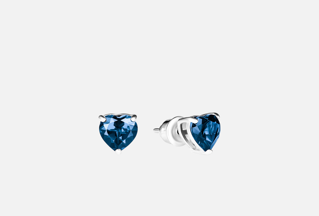 Heart with London Topaz 2 шт