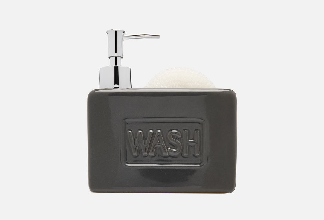 WASH, в наборе с губкой, 14,3x6,3x16,5, серый 1 шт
