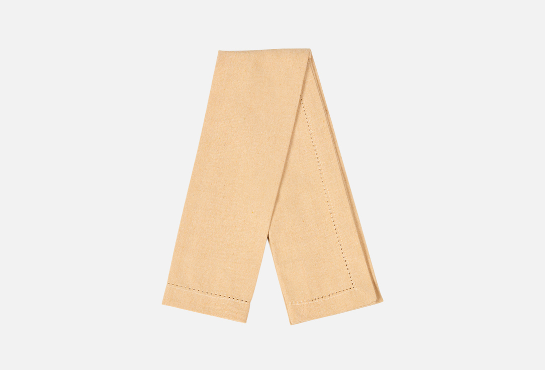 Basic linen, мережка по краю, 35x160, бежевый 1 шт
