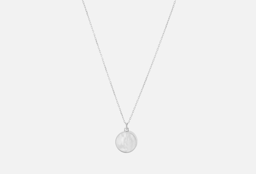 Mother-of-pearl round silver locket 1 шт