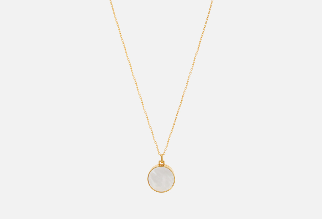 Mother-of-pearl round gold plated locket 1 шт
