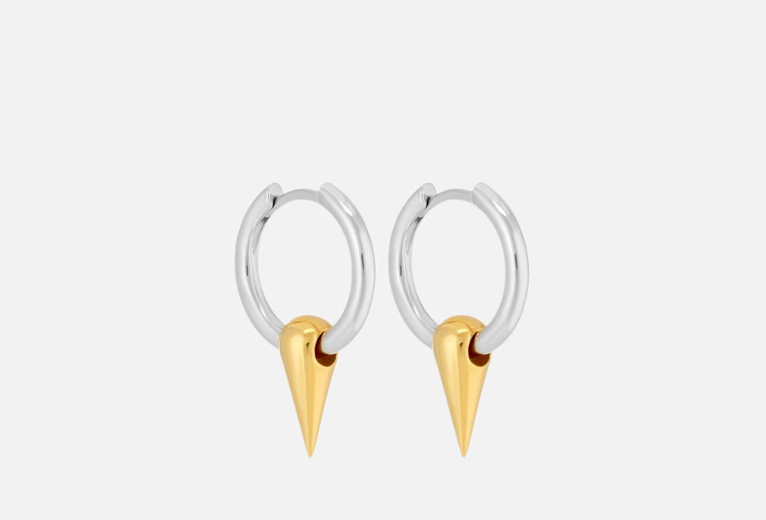 Bicolor congo earrings with thorns 2 шт