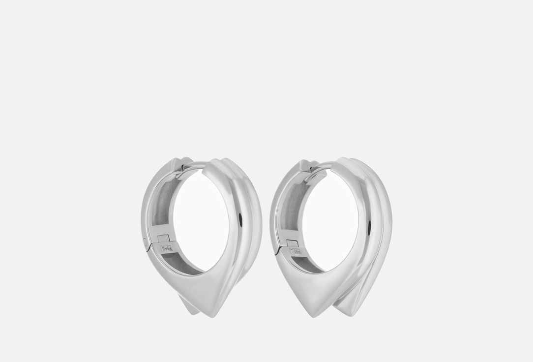 Silver congo earrings with thorns 1 шт