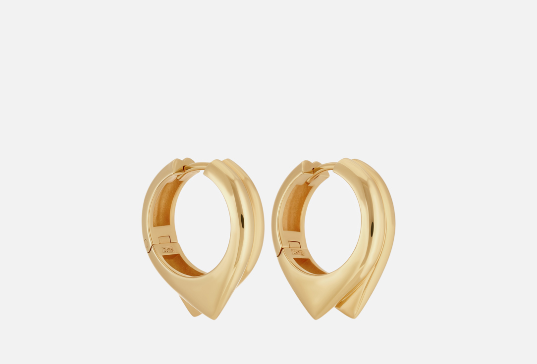 Gold plated congo earrings with thorns 2 шт