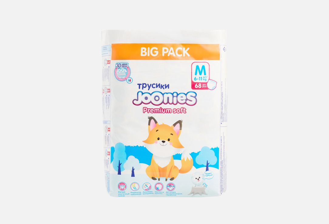 Premium Soft, размер M, 6-11 кг 68 шт