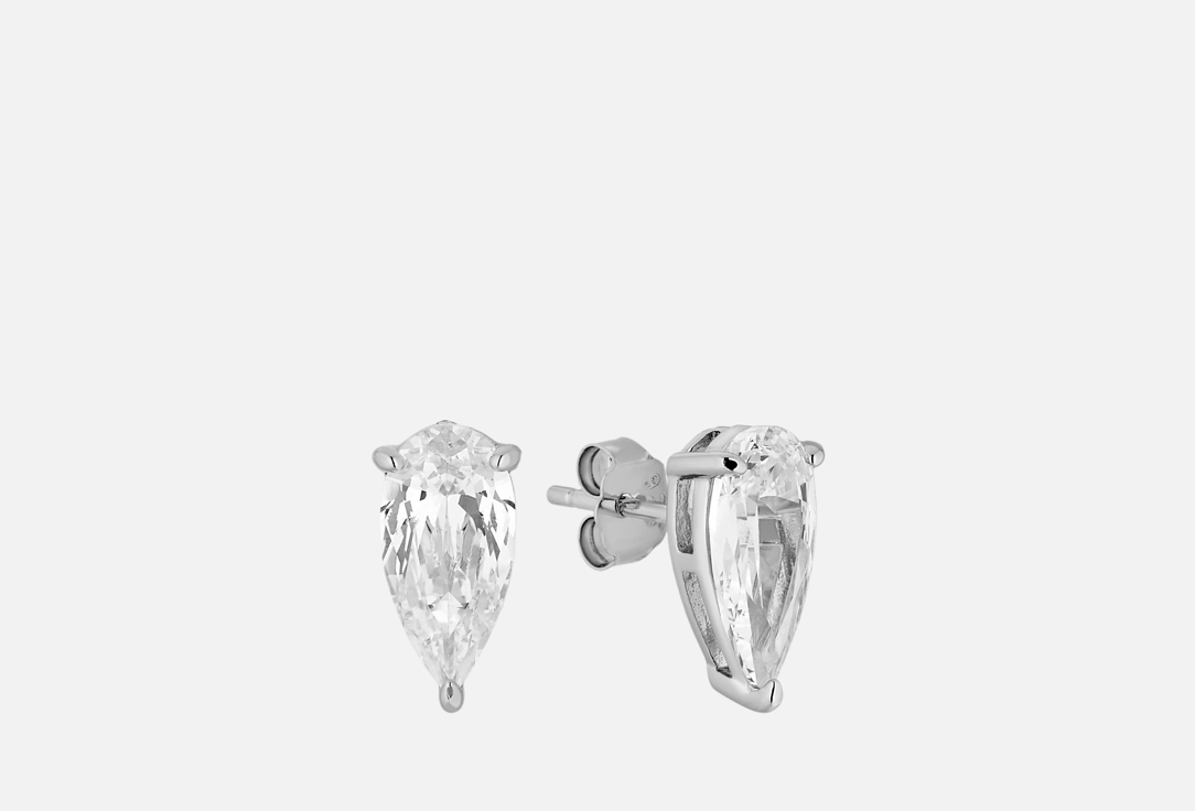 Larme silver teardrop stud 2 шт