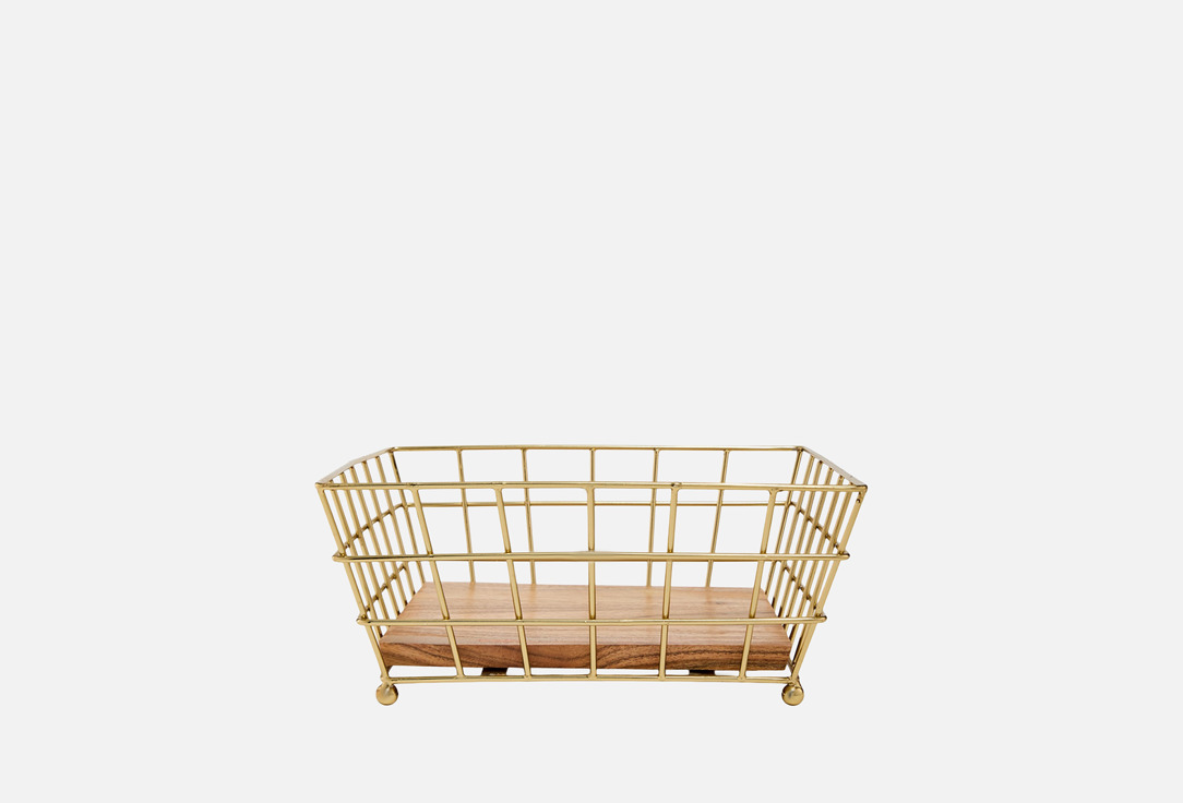 Без ручек, 25x25x11, золотая, коричневая 1 шт