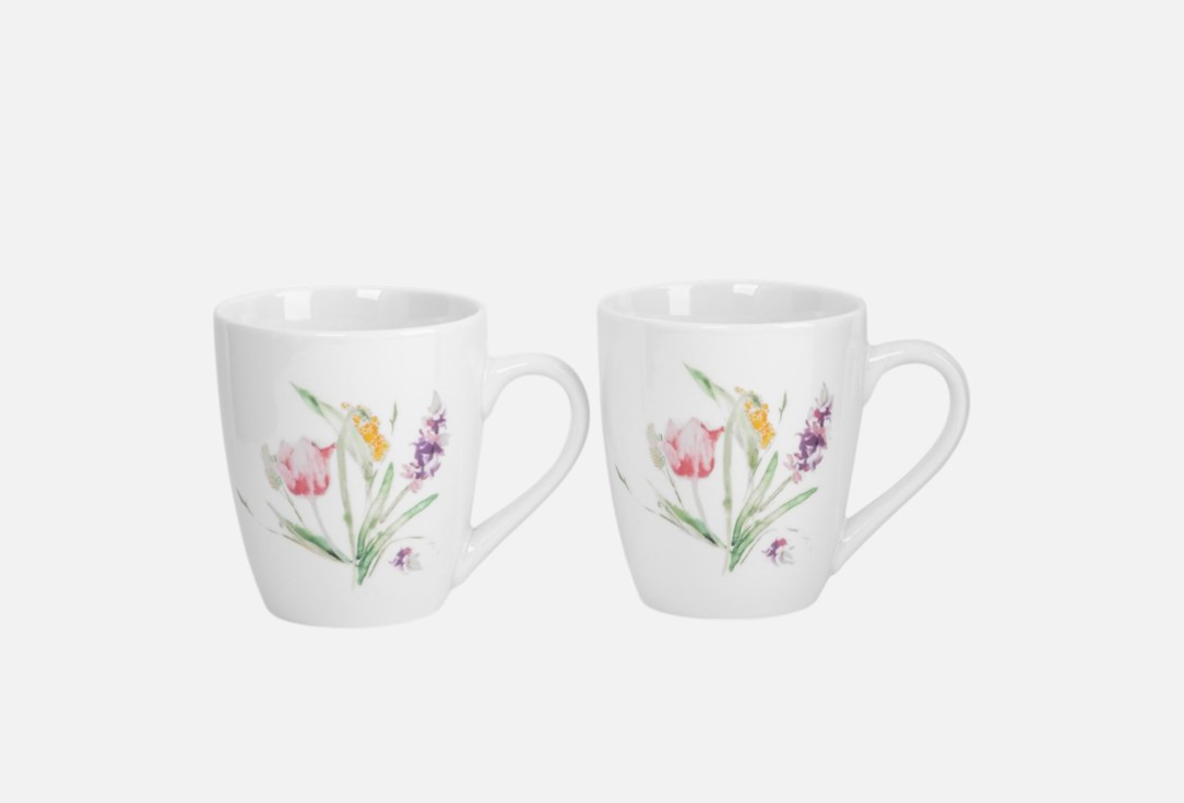 Bouquet, Акварельные цветы, белый 2 шт