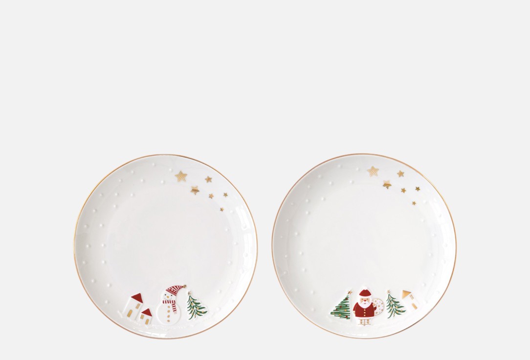Let it snow, Santa & Snowman 16 см