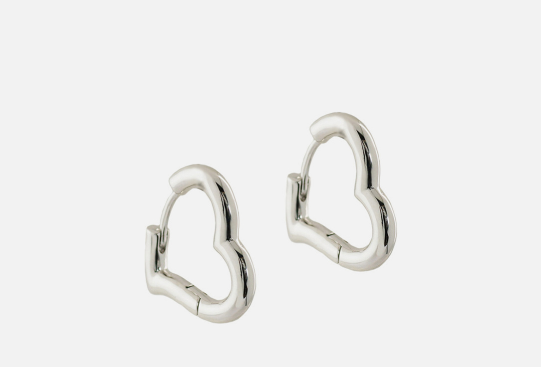 Hoops Heart серебристые 2 шт