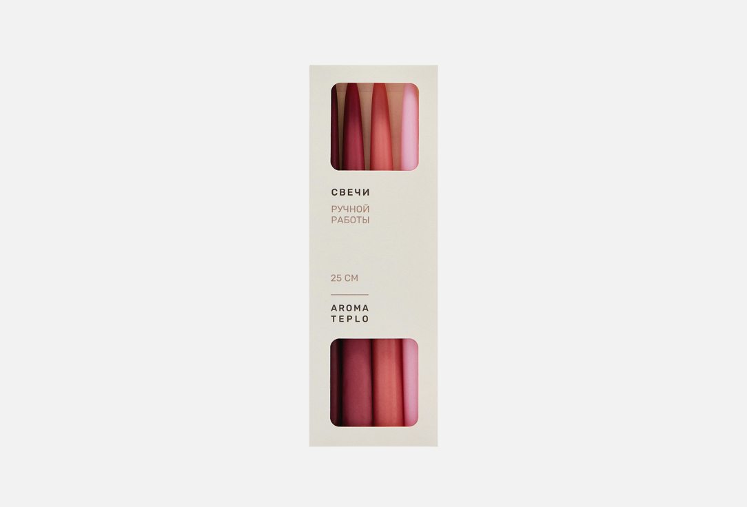 TAPER CANDLES, розовый градиент 4 шт