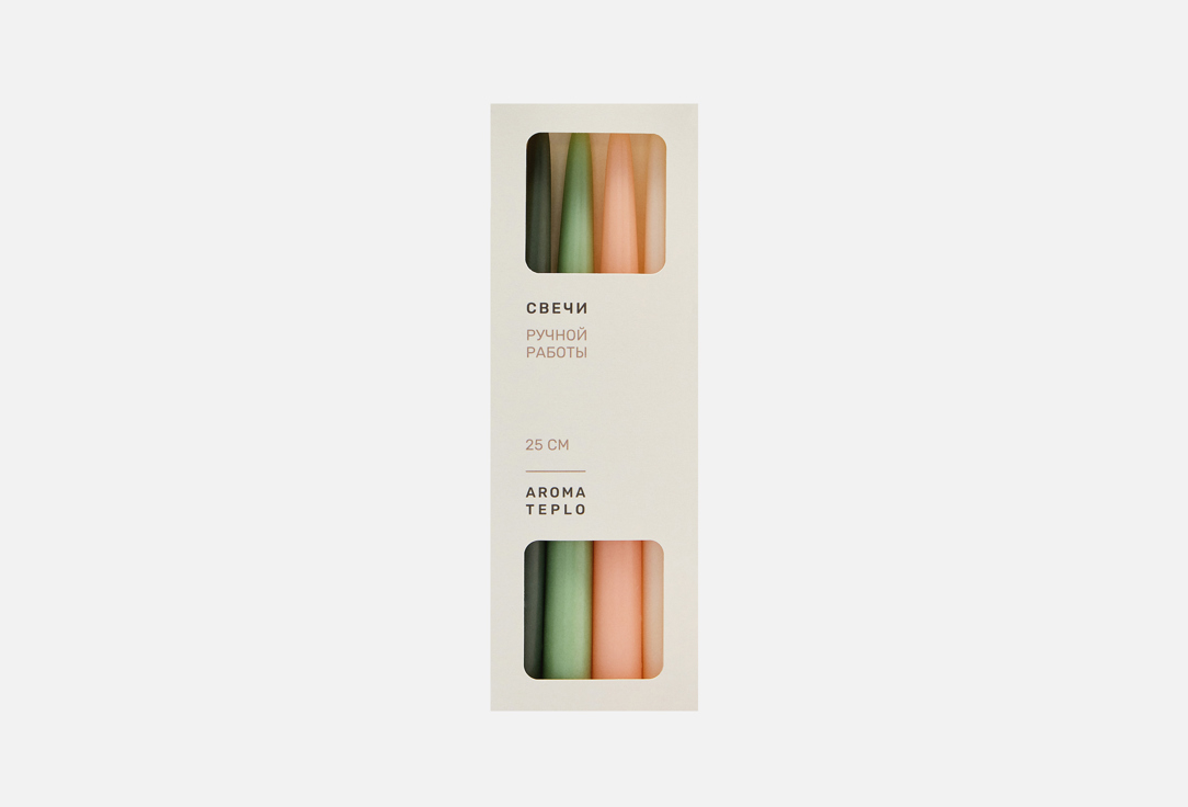 TAPER CANDLES, зеленый микс 4 шт