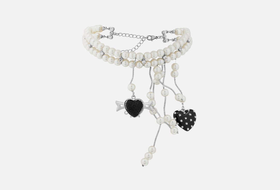 BLACK HEARTS серебряный 1 шт