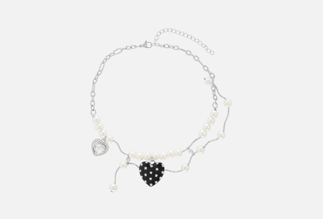 BLACK&WHITE HEART серебряный 1 шт