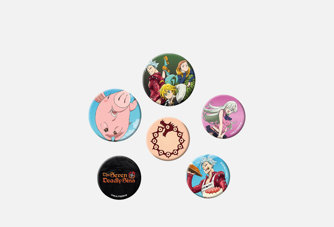 The Seven Deadly Sins Badge Pack Mix X4 6 шт
