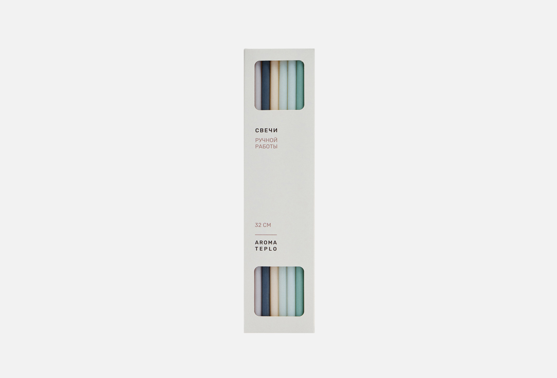 Thin candles, серо-голубой микс 8 шт