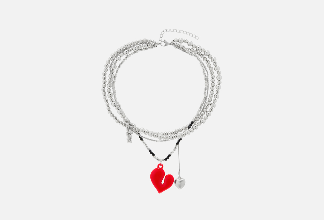 Heart red&slv 1 шт