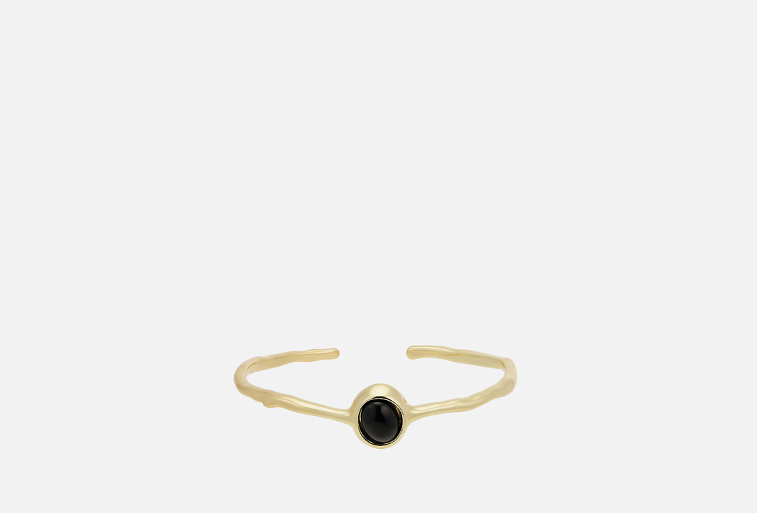 Stone black agate golden 1 шт