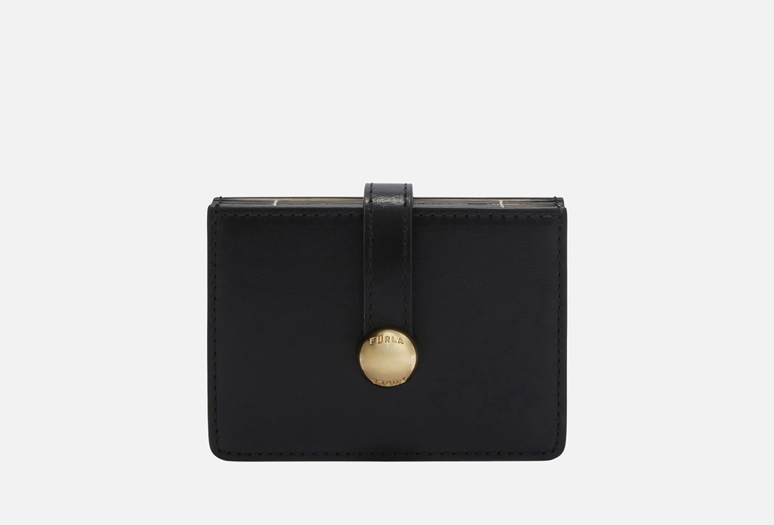 SFERA M CARD CASE W/GUSSETS NERO+PANNA