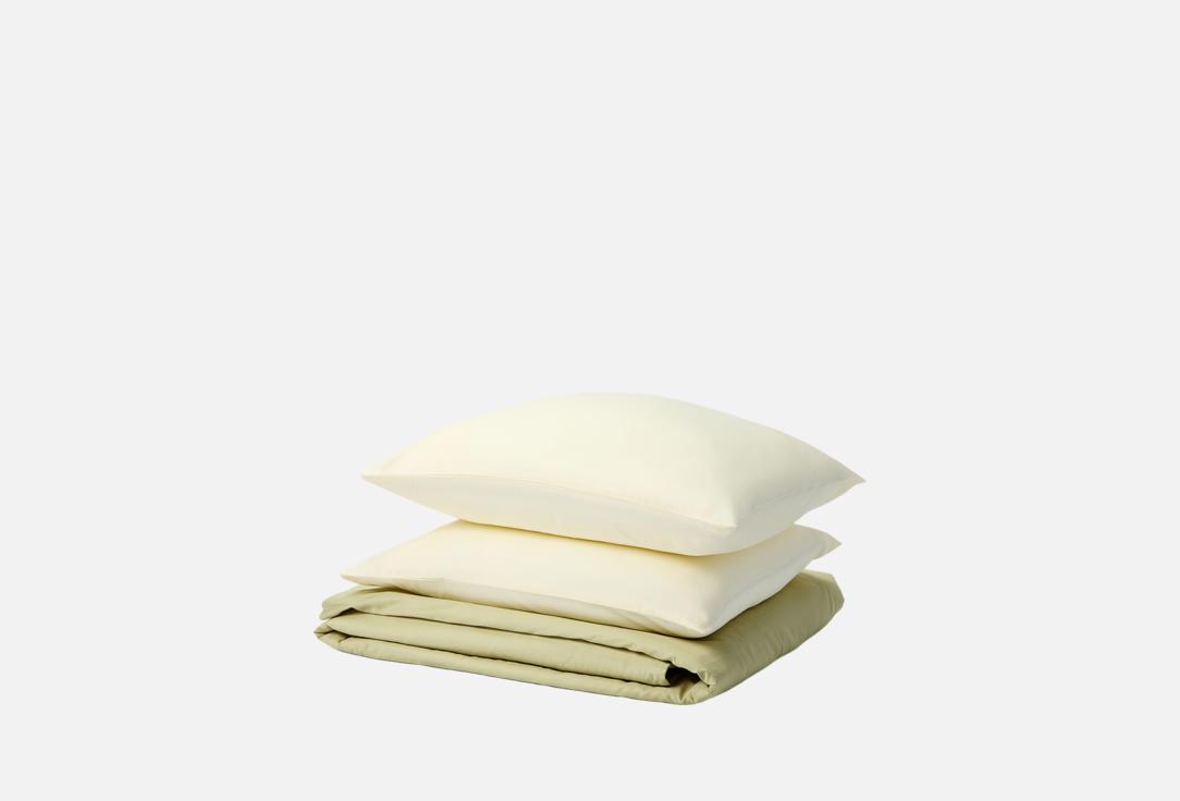 Sateen olive, кремовый, розовый, полутораспальный 1.5-спальный мл