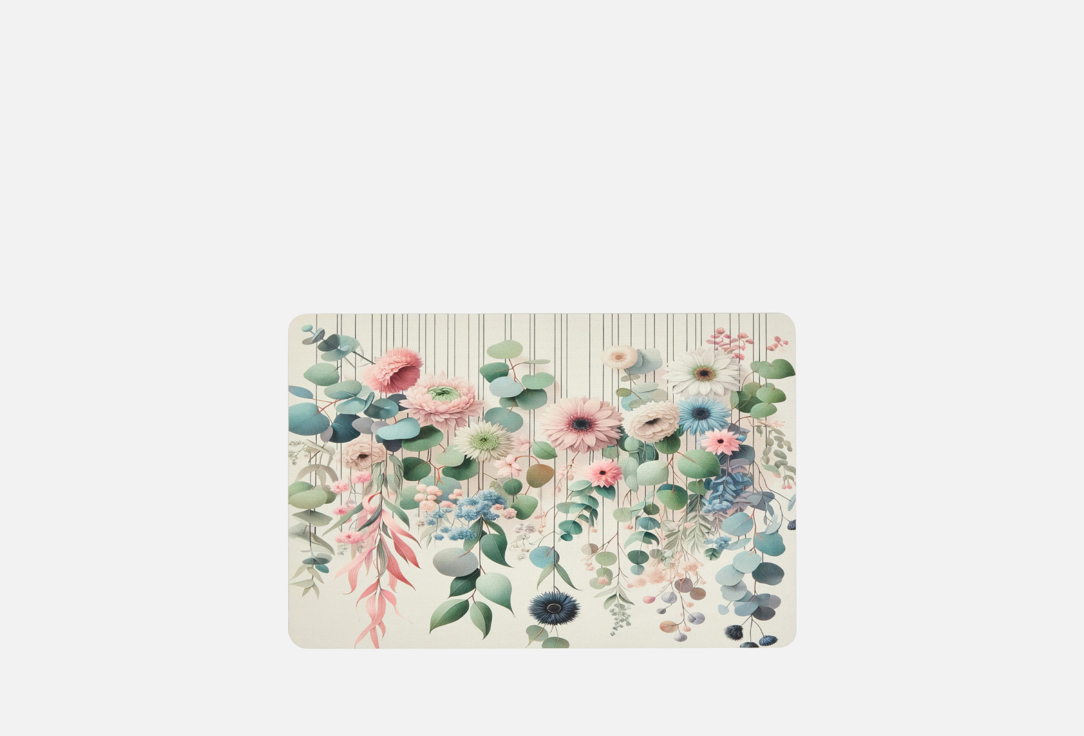 Нежные цветы и эвкалипт, 58x38 см 1 шт