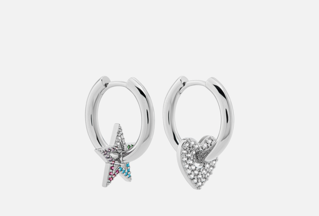 STAR+HEART silver 2 шт