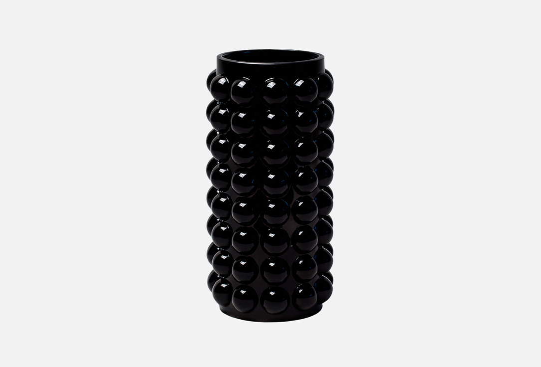 Bubble glass vase, черная, 22 см 1 шт