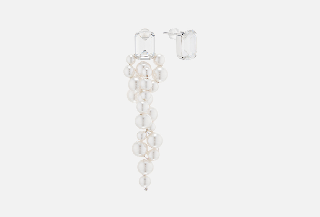 Pearly Octagon Rhodium 2 шт