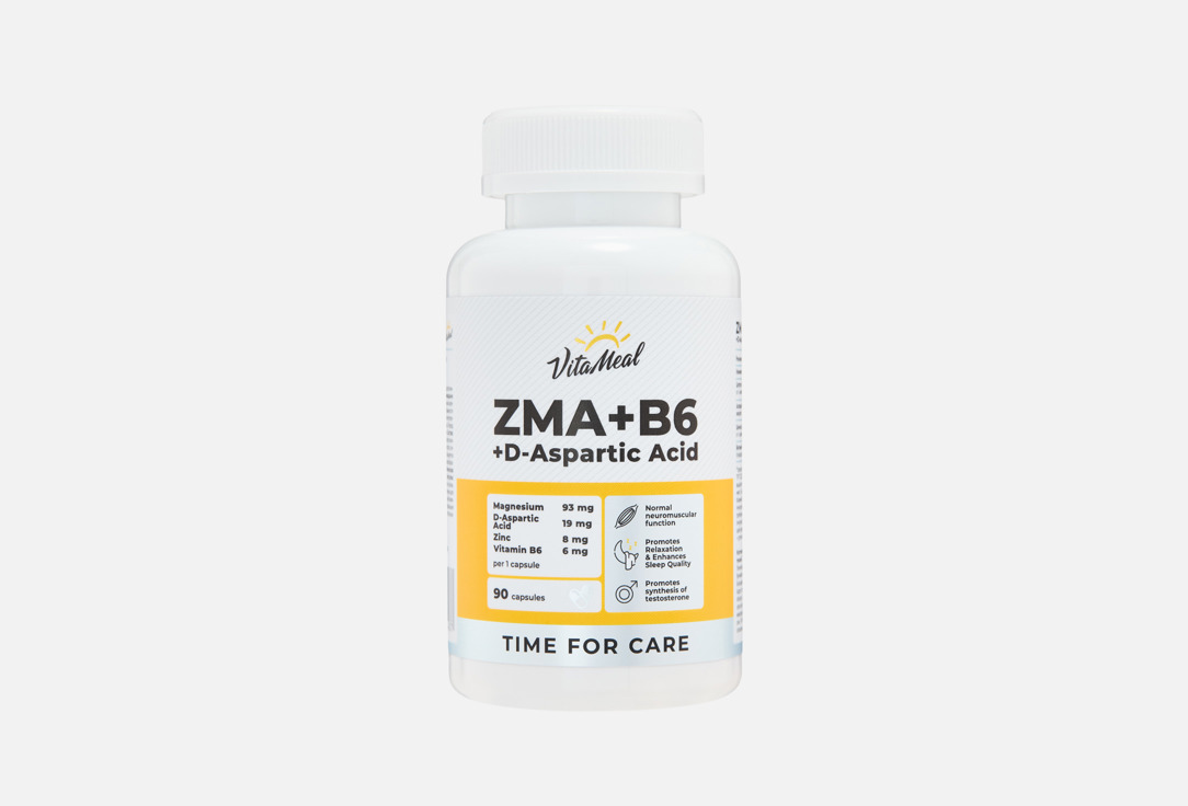 ZMA, витамин B6 и D-аспарагиновая кислота в капсулах 90 шт