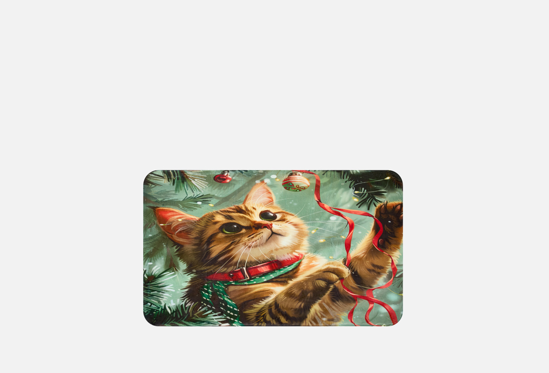 Играющий котик, коричневый, серо-зеленый, красный, 60x100 см 1 шт