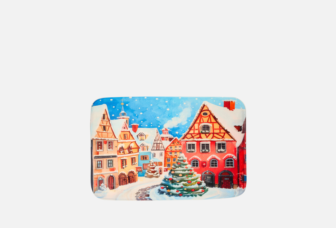 Новогодняя елка, красный, синий, оранжевый, 52x77 см 1 шт