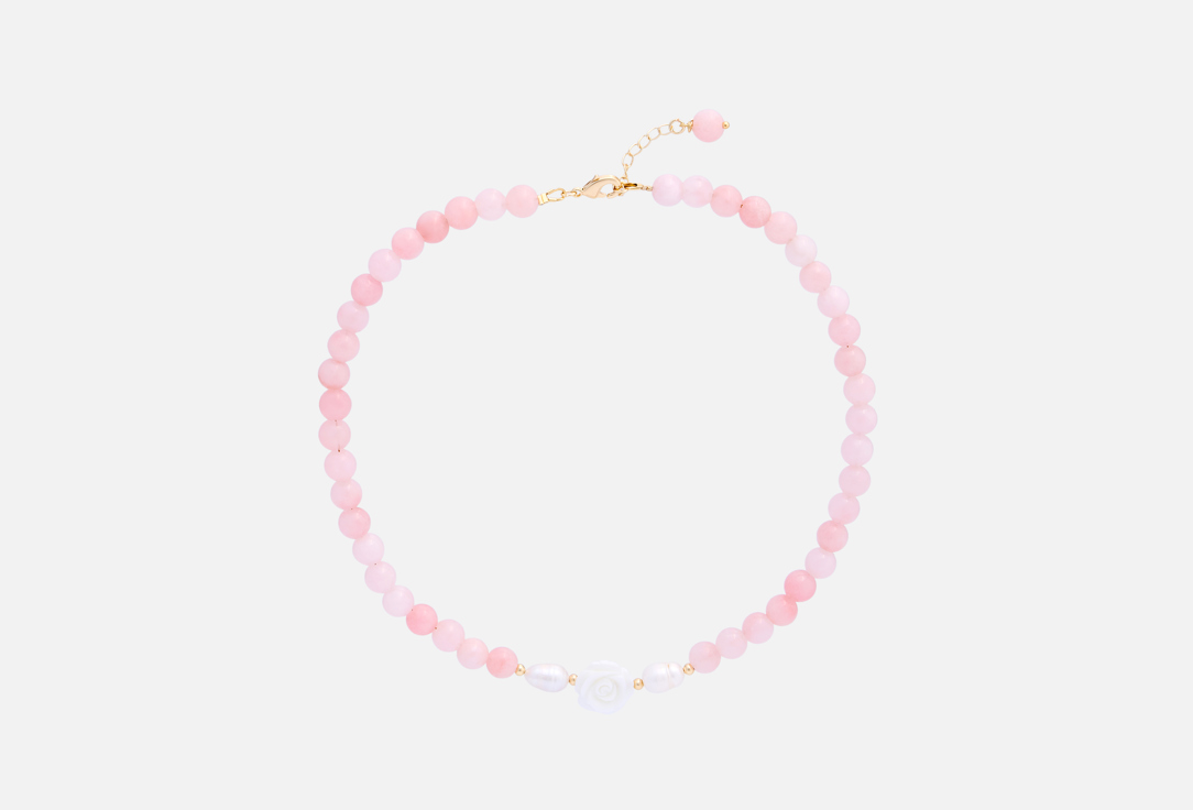 Pink quartz & pearl rose 1 шт