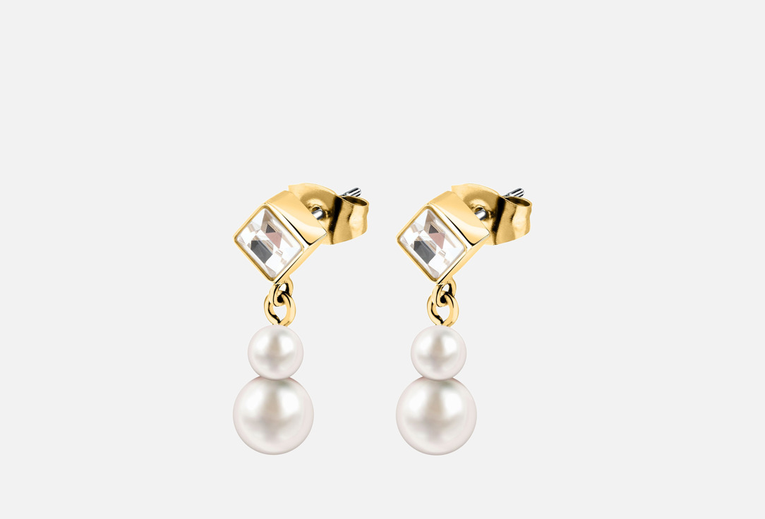 Crystal & white shell pearl 2 шт