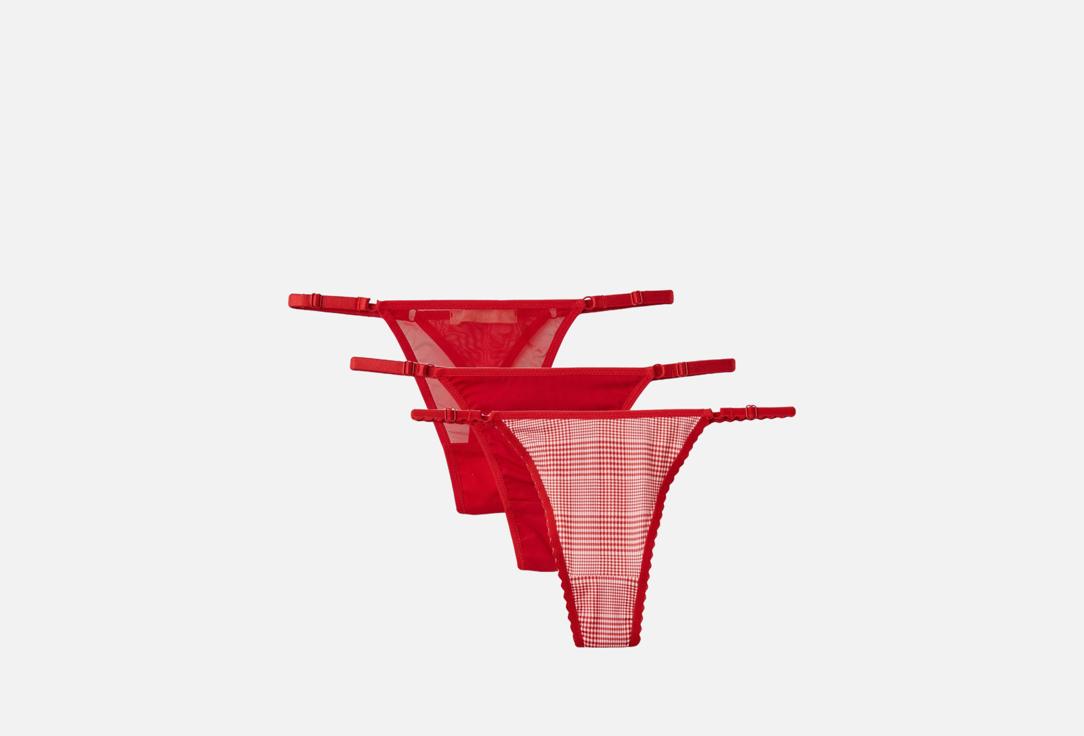 Набор трусов стринги 3 шт. (красный, 46-48) M-L мл