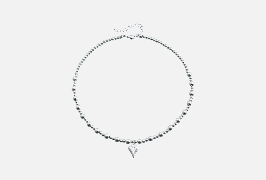 Silver beaded heart 1 шт